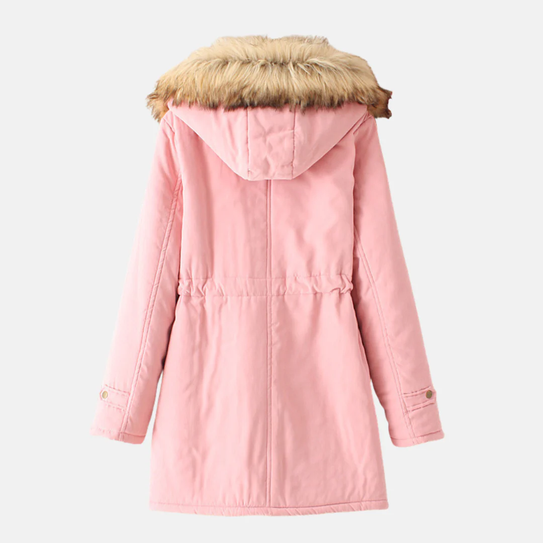 Women's parka coat – Slim fit – Water-repellent – Sherpa lining – Faux fur hood - Image 7