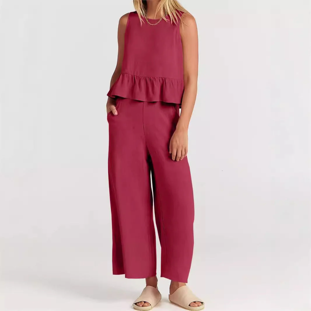Women's Peplum Top – Sleeveless – Relaxed Fit – Breathable Natural Textile - Image 3