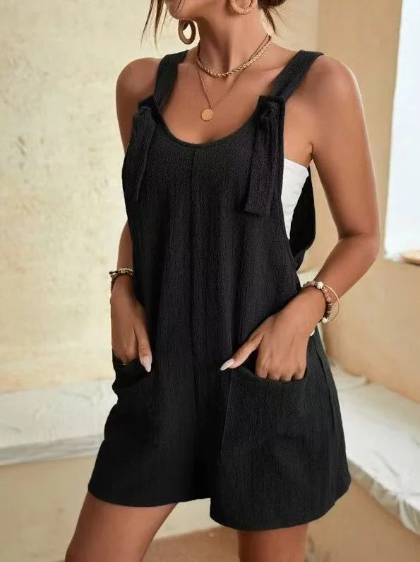 Women's Playsuit – Relaxed Fit – Breathable Fabric – Spaghetti Straps – Side Pockets - Image 11