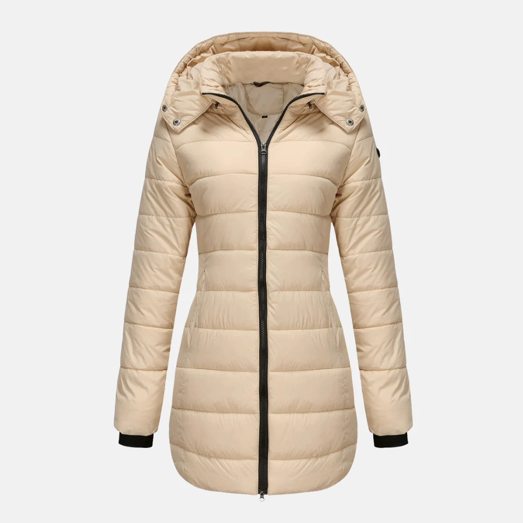 Women's Puffer Jacket – Lined – Removable Hood – Ribbed Cuffs – Mid-Length Fit - Image 5