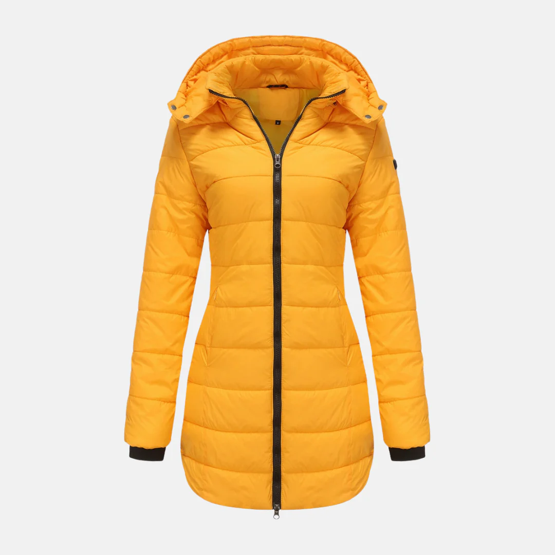 Women's Puffer Jacket – Lined – Removable Hood – Ribbed Cuffs – Mid-Length Fit - Image 6