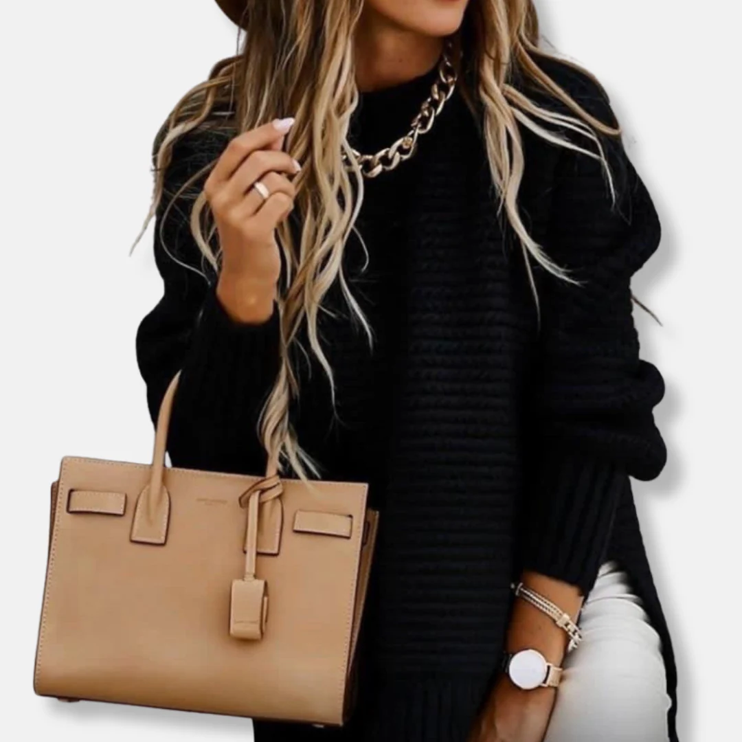 Women's Pullover Sweater – Oversized Fit – Ribbed Fabric – Comfortable Casual Look - Image 2