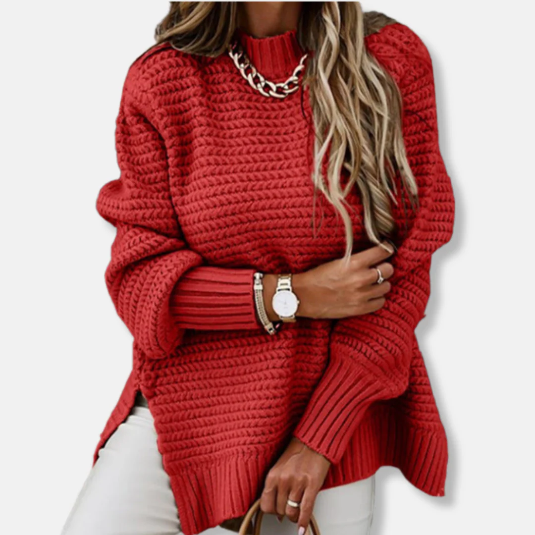 Women's Pullover Sweater – Oversized Fit – Ribbed Fabric – Comfortable Casual Look - Image 3