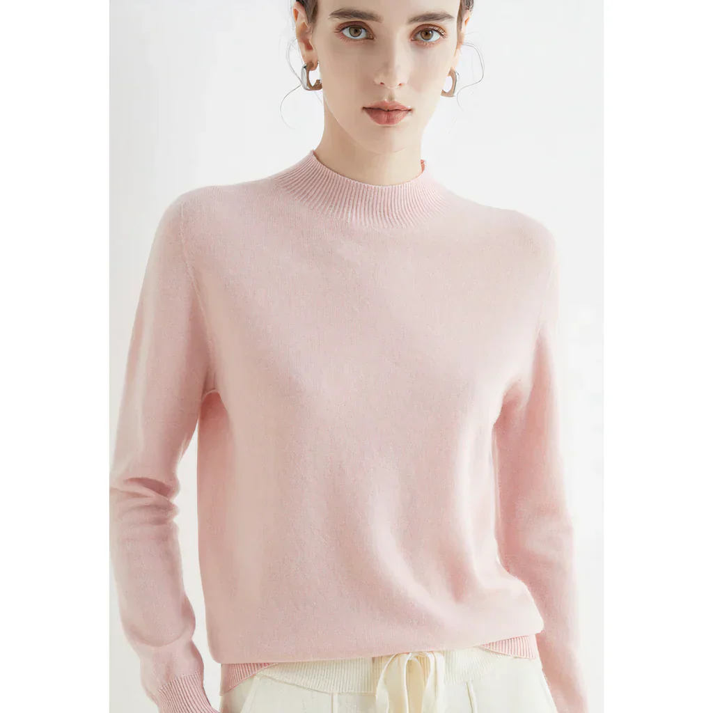 Women's Pullover Sweater – Wool – Relaxed Fit – Long Sleeves – Ribbed Round Neck - Image 6