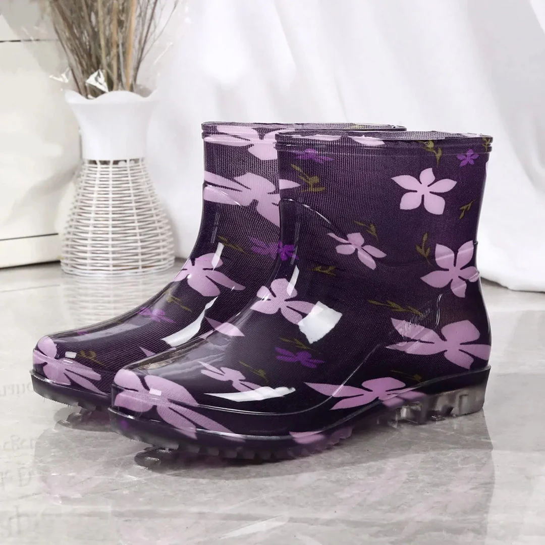 Women's Rain Boots – Waterproof Rubber – Mid-Calf – Print – Slip-On - Image 2