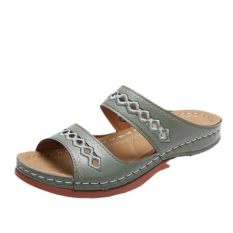 Ladies sandals β Slip-on comfort β Wide fit β Retro cut-out design β Stitched straps - Image 5