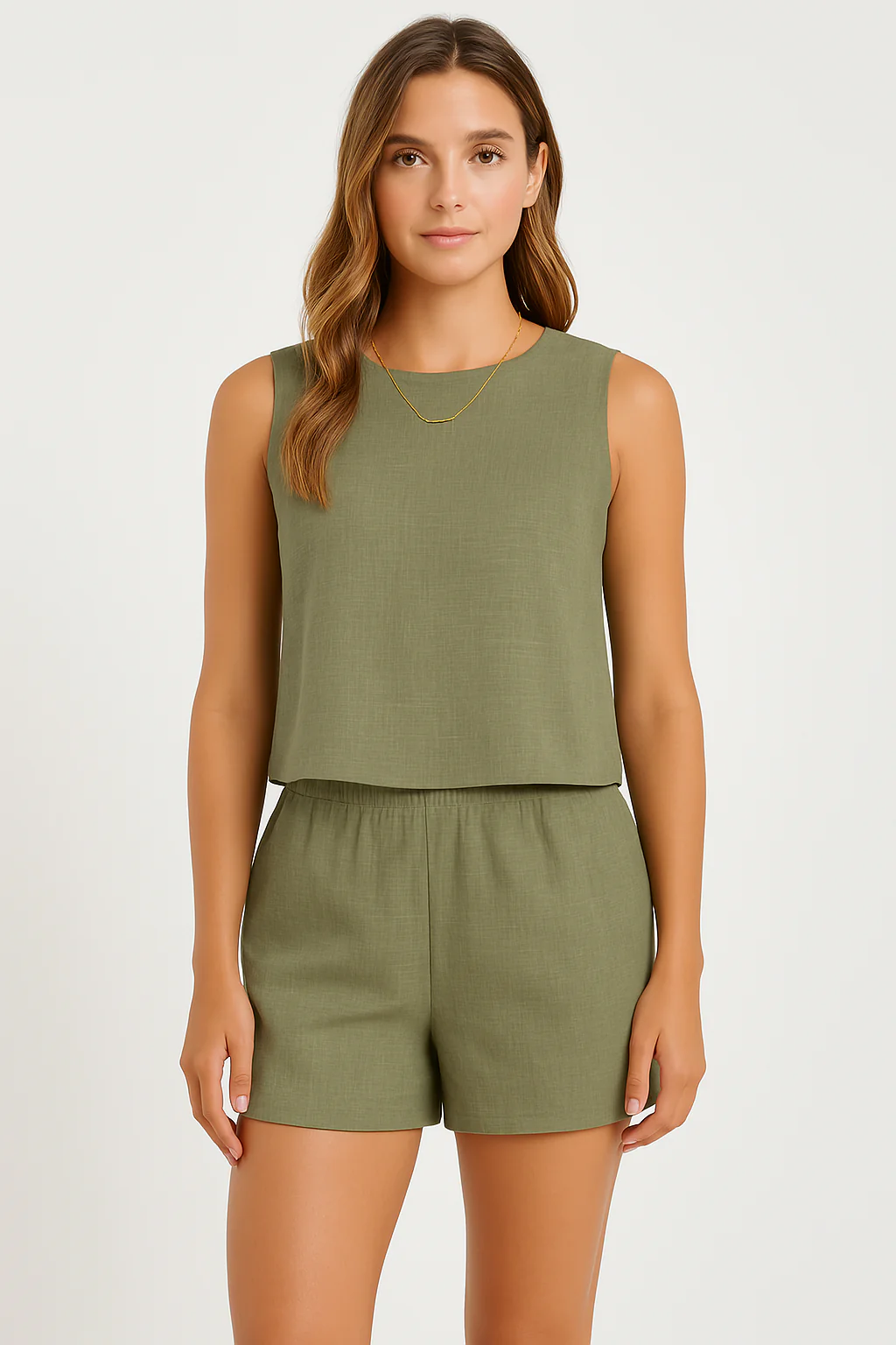 Women's Set Top and Shorts – Relaxed Fit – Breathable Natural Textile – Casual Look - Image 5