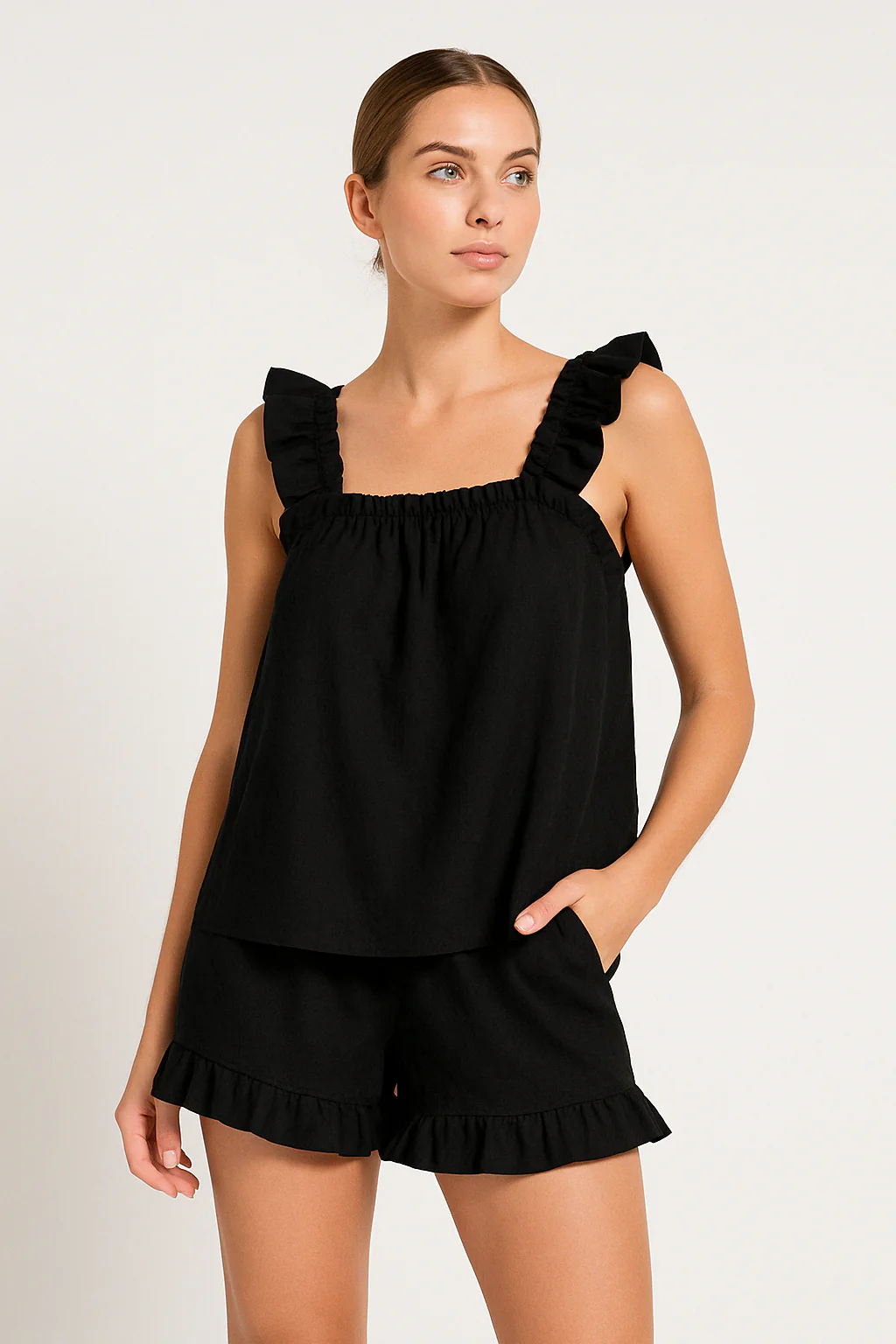 Women's Set Top and Shorts – Ruffles – Sleeveless – Relaxed Fit – Breathable Fabric - Image 6