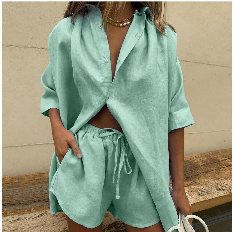 Women's Set of Blouse and Shorts – Oversized Fit – Breathable – Casual Comfort - Image 10