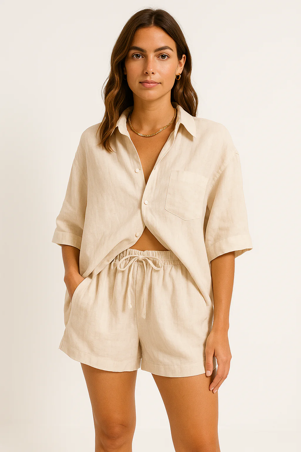 Women's Set of Blouse and Shorts – Oversized Fit – Breathable – Casual Comfort - Image 5