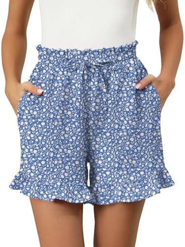 Women's Shorts – Relaxed Fit – Ruffle Hem – Elastic Waist with Drawstring – Breathable Design - Image 6