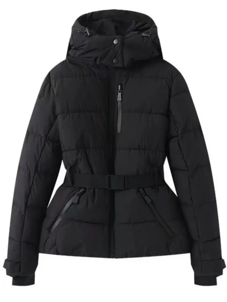 Women's Ski Jacket – Fitted Puffer Model – Water-repellent – With Hood and Zippered Pockets - Image 2