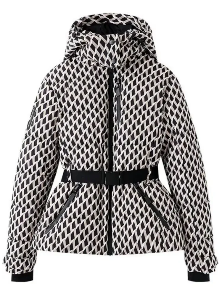 Women's Ski Jacket – Fitted Puffer Model – Water-repellent – With Hood and Zippered Pockets - Image 3