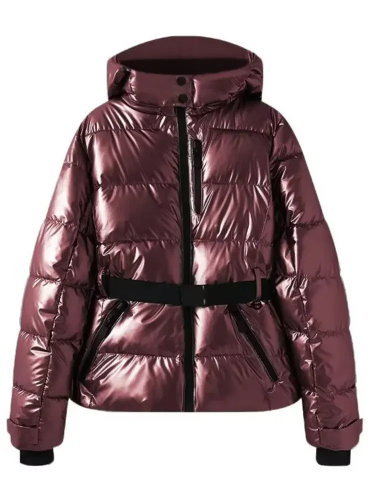 Women's Ski Jacket – Fitted Puffer Model – Water-repellent – With Hood and Zippered Pockets - Image 4