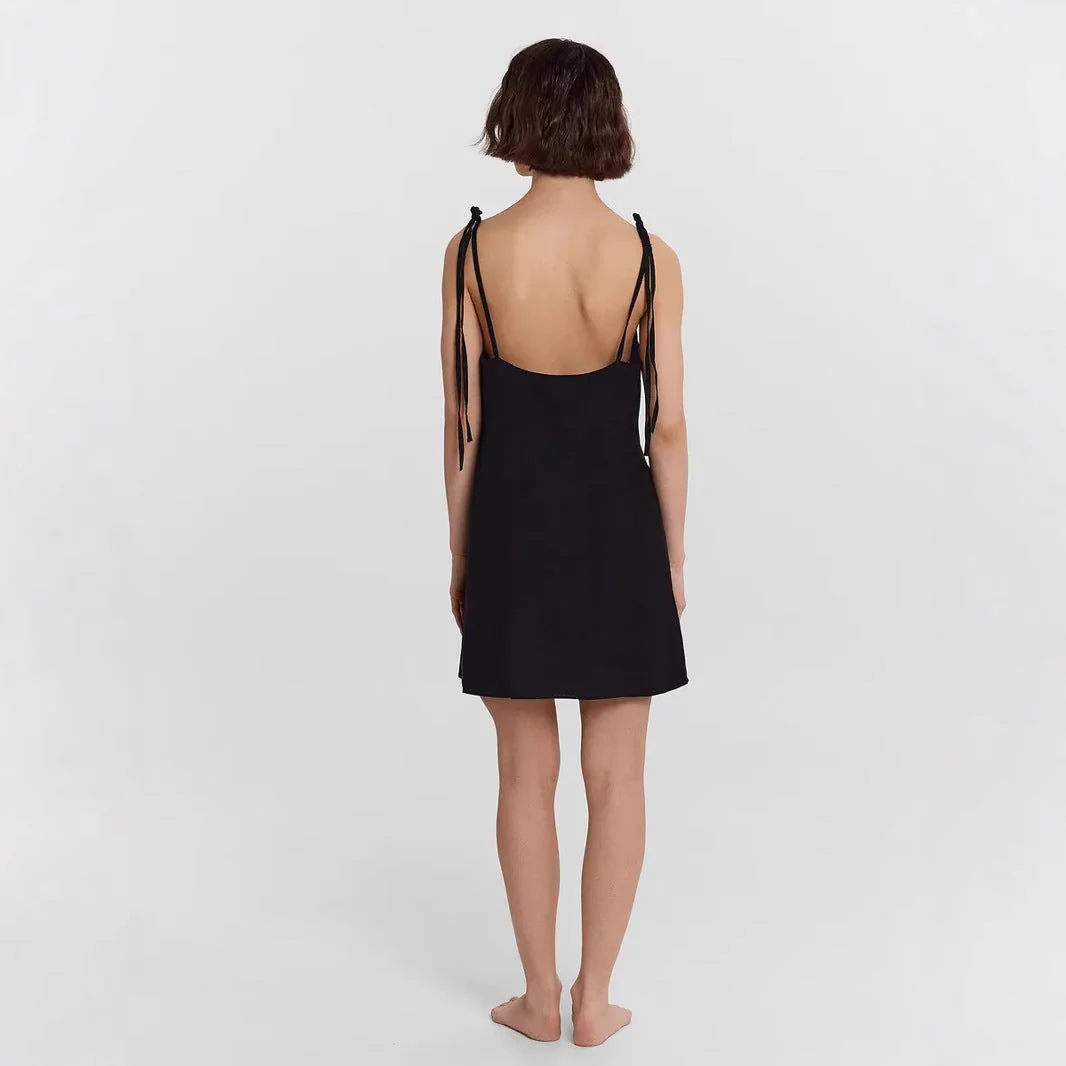 Ladies Slip Dress – Luxury Fabric – Slim Fit – V-Neck – Spaghetti Straps with Bow - Image 3