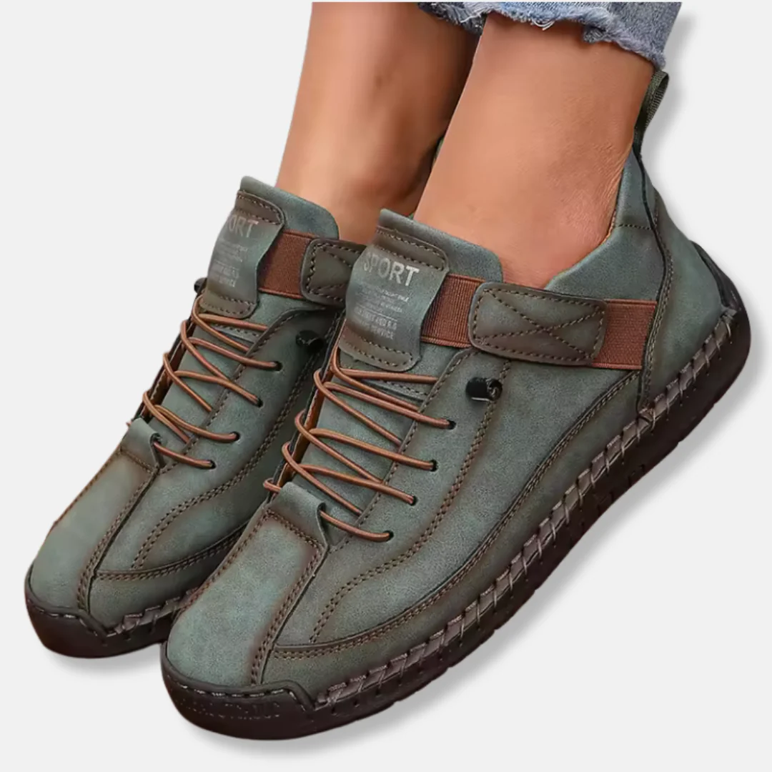 Women's Sneakers – Leather Look – Anti-Slip Sole – Lace-Up Closure – Comfort Fit - Image 3