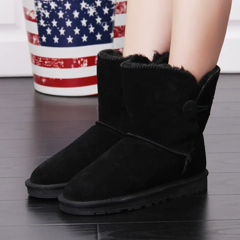 Women's snow boots – Suede look – Warm lining – Mid-height – Anti-slip sole - Image 2