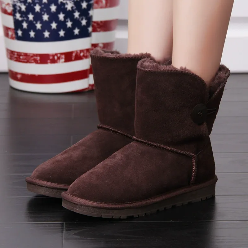 Women's snow boots – Suede look – Warm lining – Mid-height – Anti-slip sole - Image 4