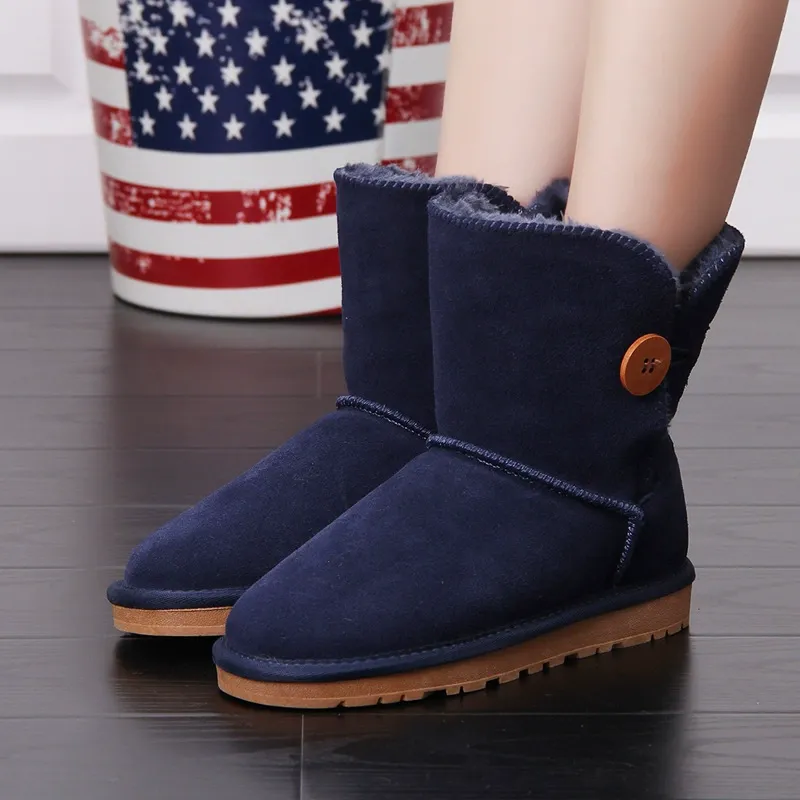 Women's snow boots – Suede look – Warm lining – Mid-height – Anti-slip sole - Image 5
