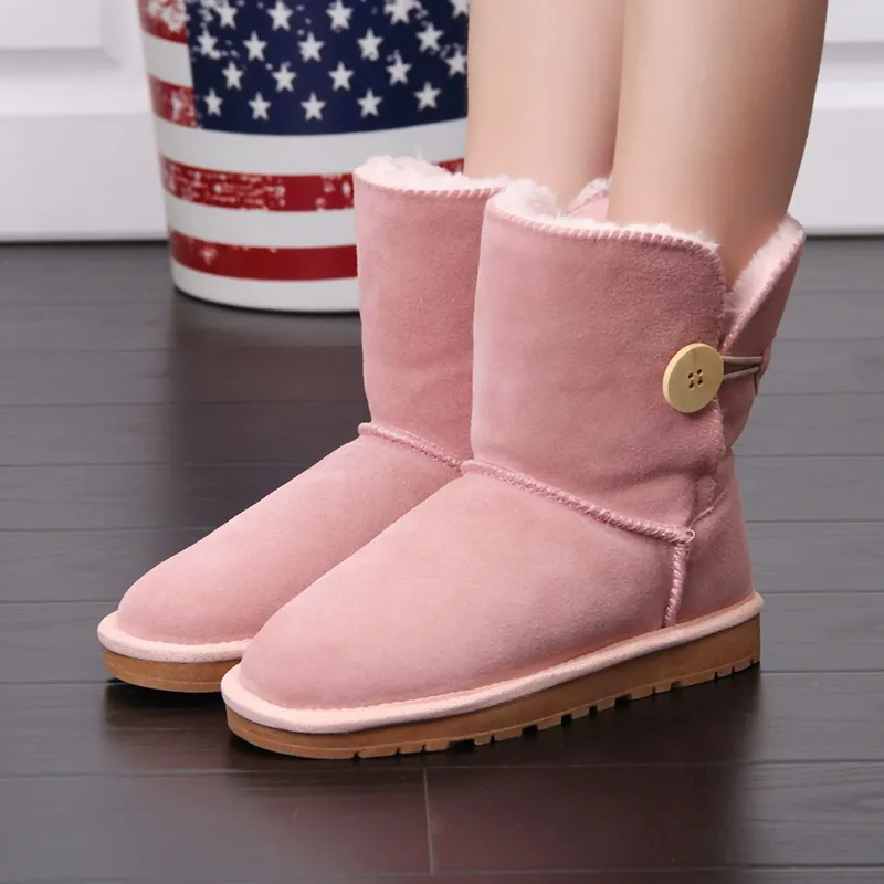 Women's snow boots – Suede look – Warm lining – Mid-height – Anti-slip sole - Image 6