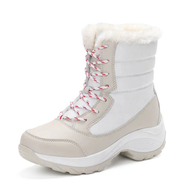 Women's Snowboots – Mid-Calf – Waterproof Padded – Fleece Lining – Lace Closure - Image 3