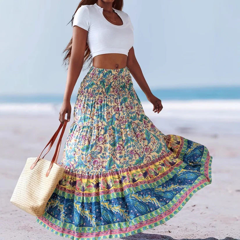 Ladies Strapless Dress – Cotton Blend – Flared Model – Floral Print – Convertible Design - Image 3