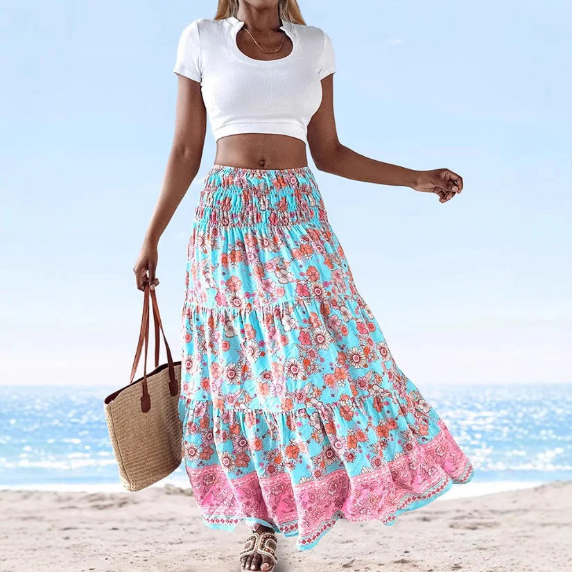 Ladies Strapless Dress – Cotton Blend – Flared Model – Floral Print – Convertible Design - Image 4