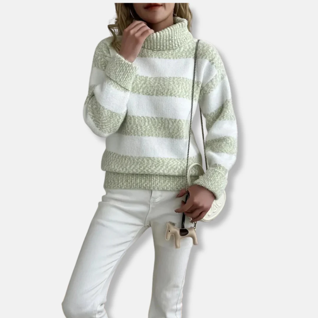 Women's Sweater – Loose Fit – Soft Knit Fabric – Ribbed Collar and cuffs - Image 2