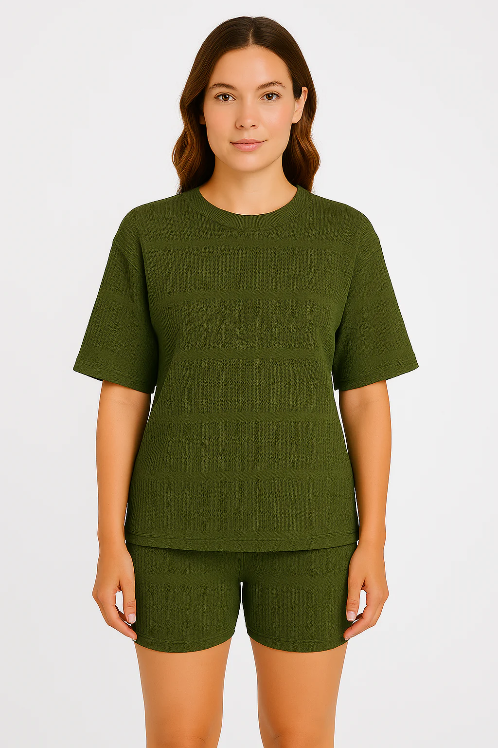 Women's Sweater Set – Soft Knit – Relaxed Fit Top – Slim Fit Shorts – Breathable - Image 2