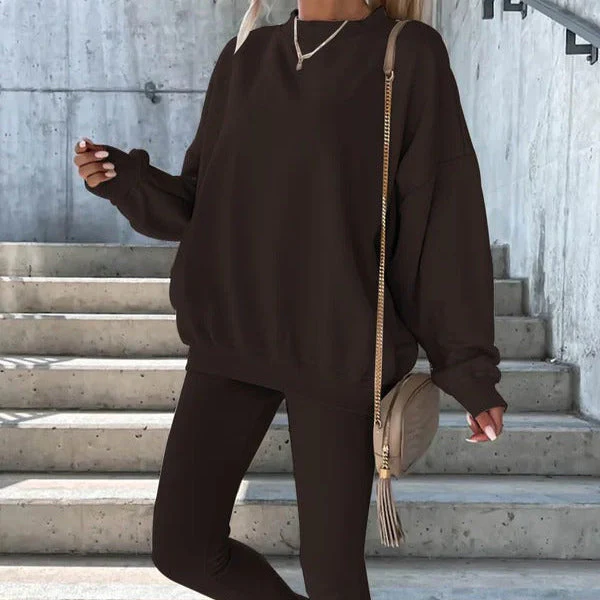 Women's Sweatshirt – Oversized Fit – Crew Neck – Ribbed Cuffs – Casual Comfort - Image 3