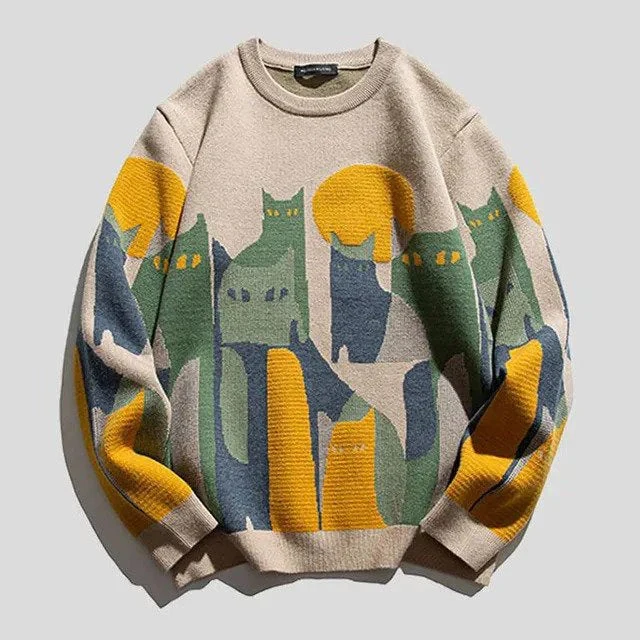 Women's Sweatshirt – Relaxed Fit – Knitted Fabric – Graphic Print – Round Neck - Image 2