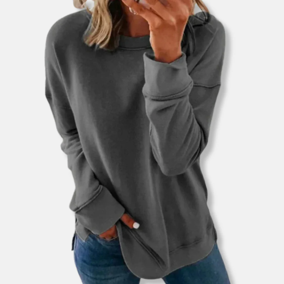Women's Sweatshirt – Relaxed Fit – Soft Cotton Mix – Round Neck Casual Wear - Image 3