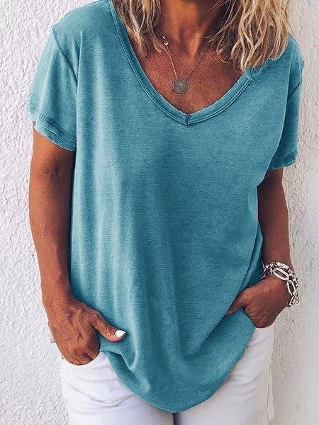 Ladies T-shirt – V-neck – Relaxed Fit – Short Sleeve – Breathable Fabric – Casual Comfort - Image 3