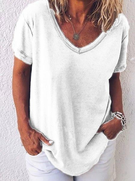 Ladies T-shirt – V-neck – Relaxed Fit – Short Sleeve – Breathable Fabric – Casual Comfort - Image 4
