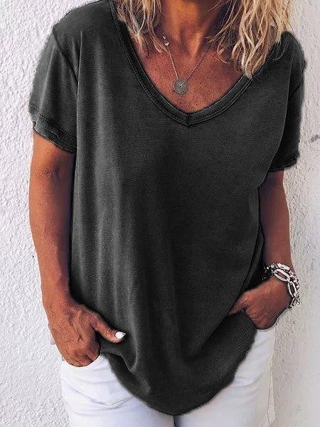 Ladies T-shirt – V-neck – Relaxed Fit – Short Sleeve – Breathable Fabric – Casual Comfort - Image 5