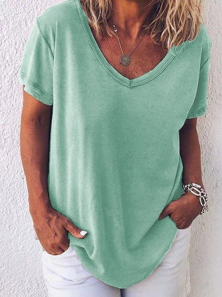 Ladies T-shirt – V-neck – Relaxed Fit – Short Sleeve – Breathable Fabric – Casual Comfort - Image 6