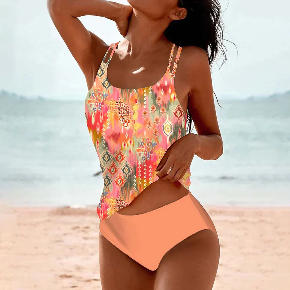 Women's Tankini Set – Relaxed Fit – High-Waisted Brief – Breathable Quick-Drying Design - Image 2