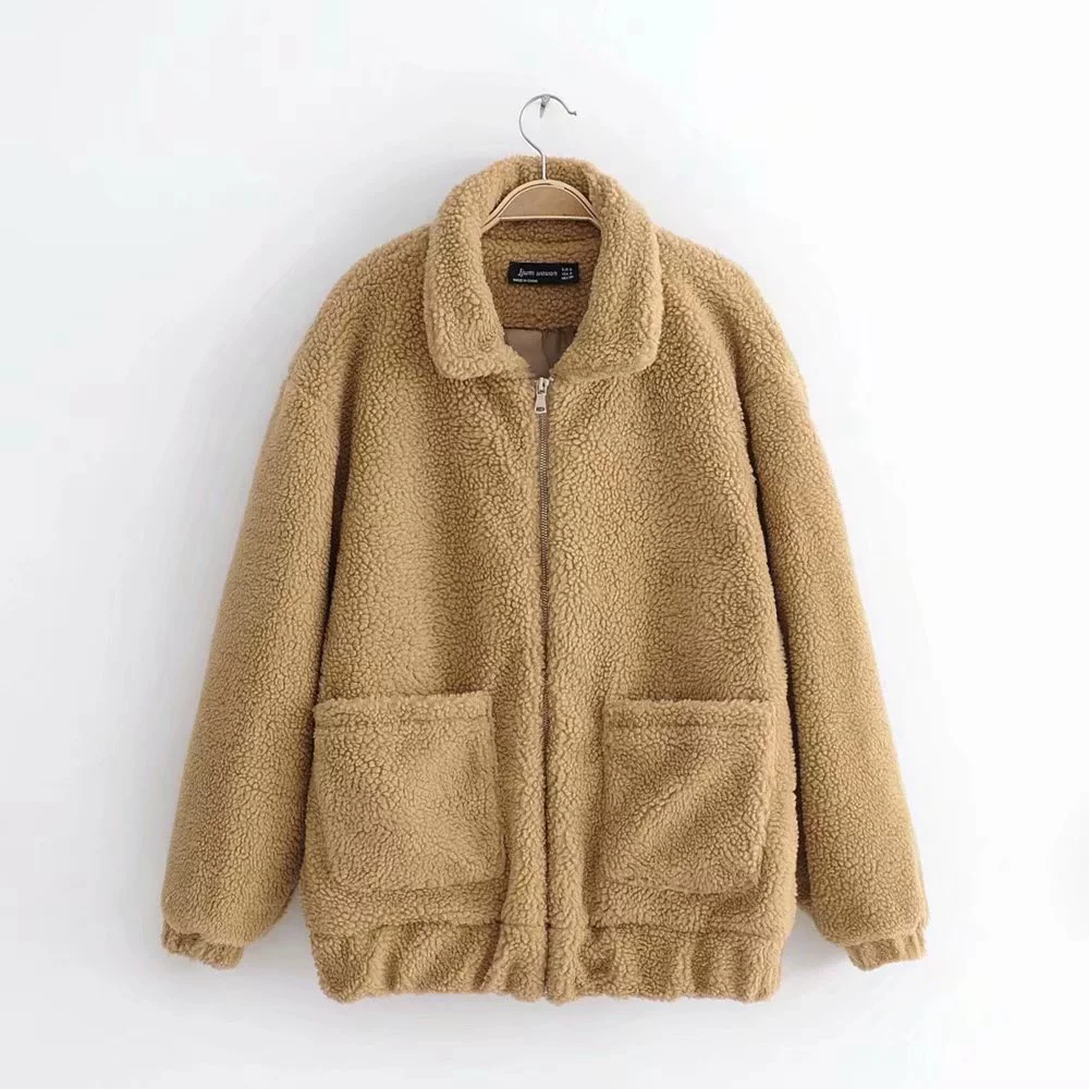 Women's Teddy Coat – Oversized Fit – Soft Fleece – Zipper Closure – Casual Look - Image 3