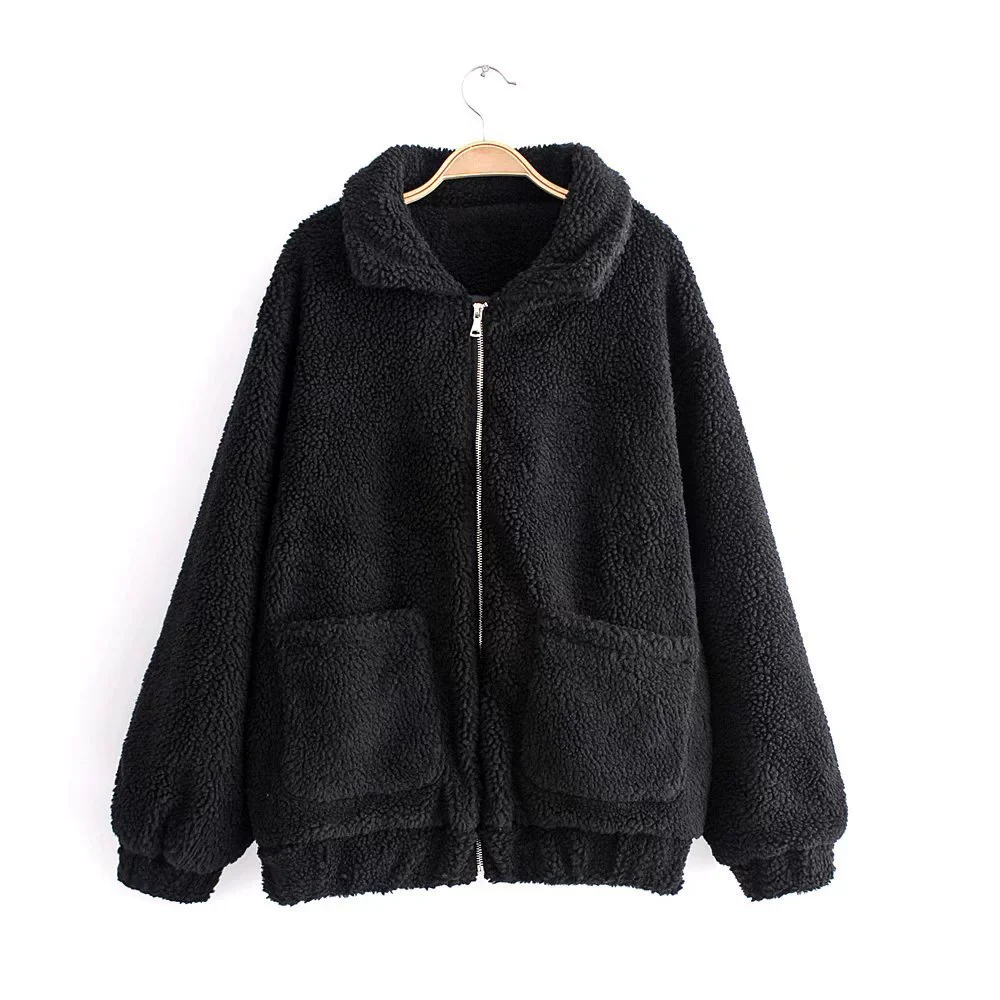 Women's Teddy Coat – Oversized Fit – Soft Fleece – Zipper Closure – Casual Look - Image 4