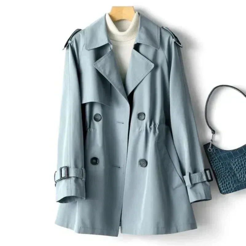 Women's trenchcoat – Fitted model – Double-breasted – Epaulettes and belted sleeves - Image 2
