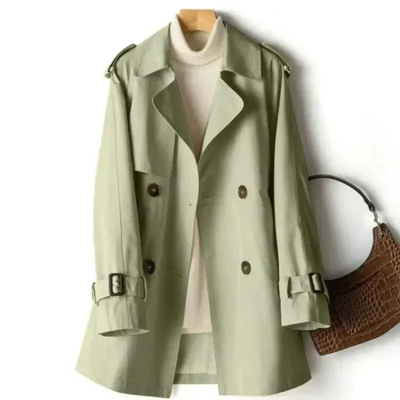 Women's trenchcoat – Fitted model – Double-breasted – Epaulettes and belted sleeves - Image 3