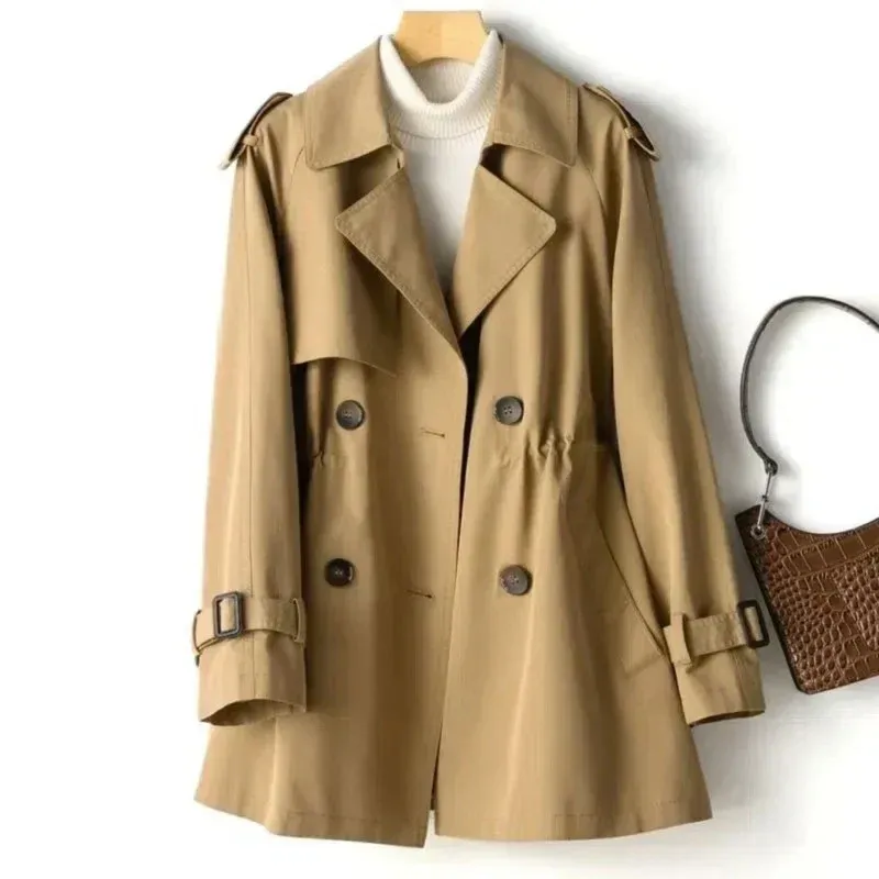 Women's trenchcoat – Fitted model – Double-breasted – Epaulettes and belted sleeves - Image 4