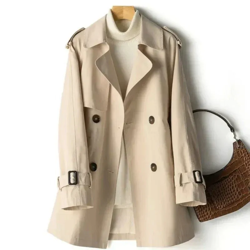 Women's trenchcoat – Fitted model – Double-breasted – Epaulettes and belted sleeves - Image 5