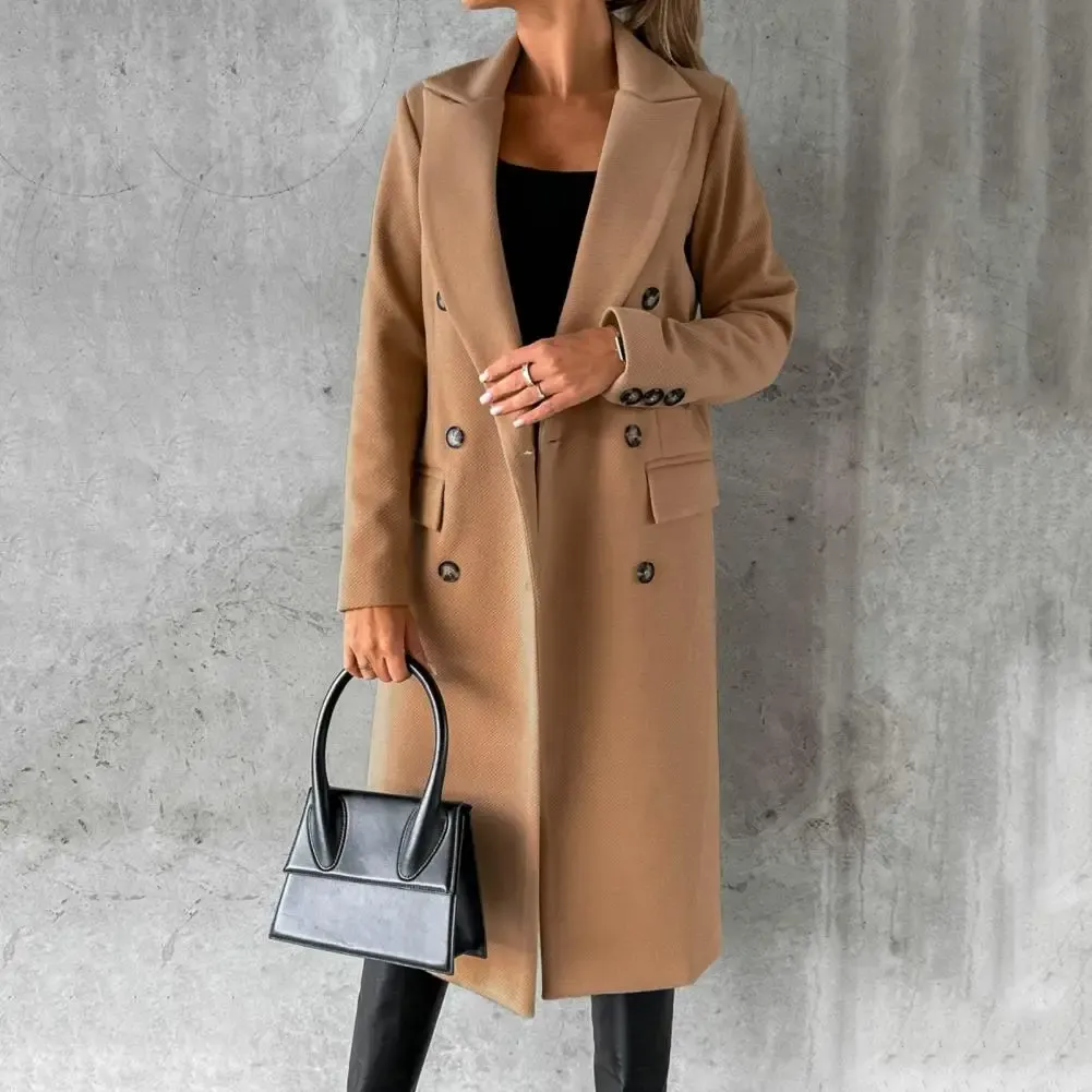 Women's trenchcoat – Tailored model – Wool – Double-breasted – Knee-length – Lapel collar - Image 2