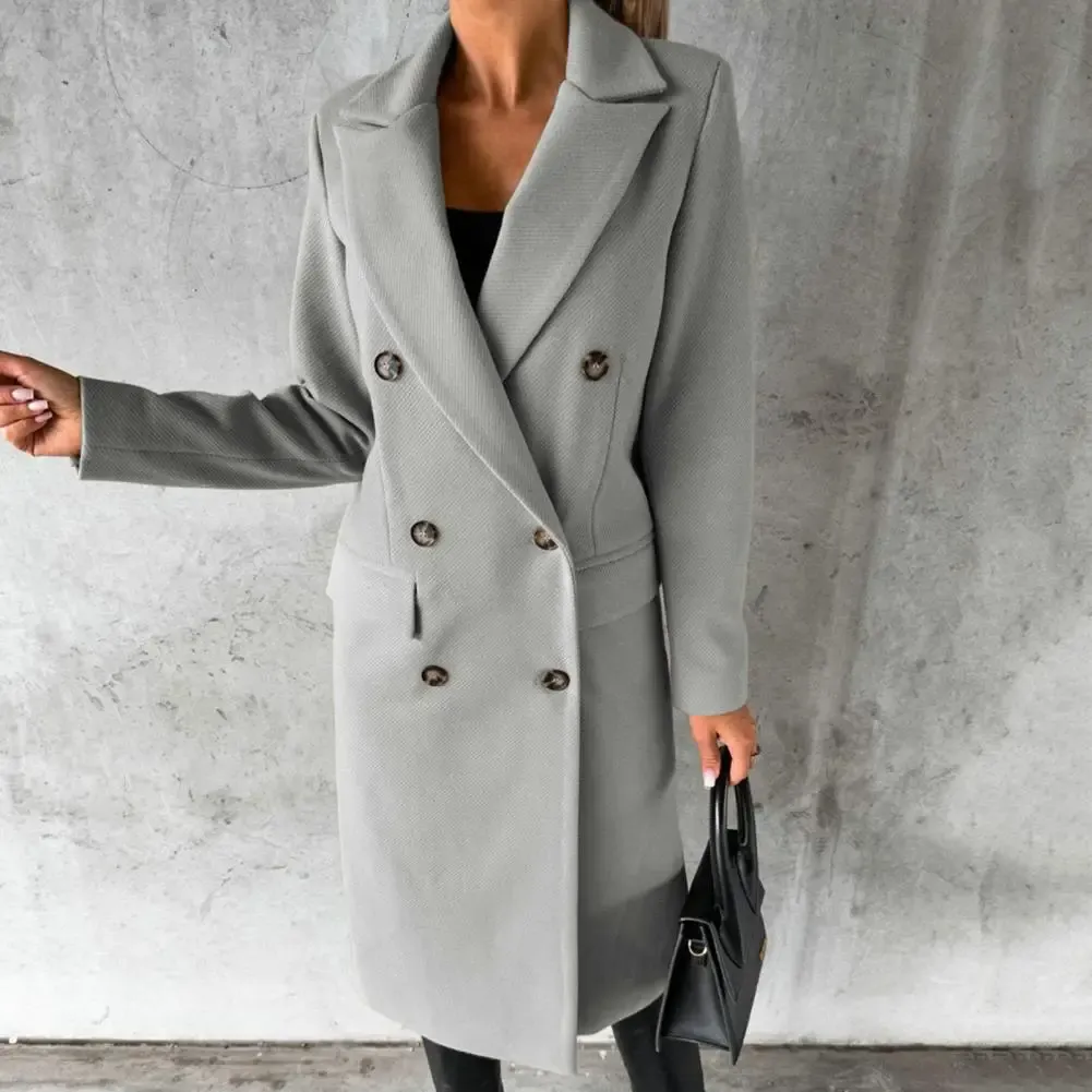 Women's trenchcoat – Tailored model – Wool – Double-breasted – Knee-length – Lapel collar - Image 4