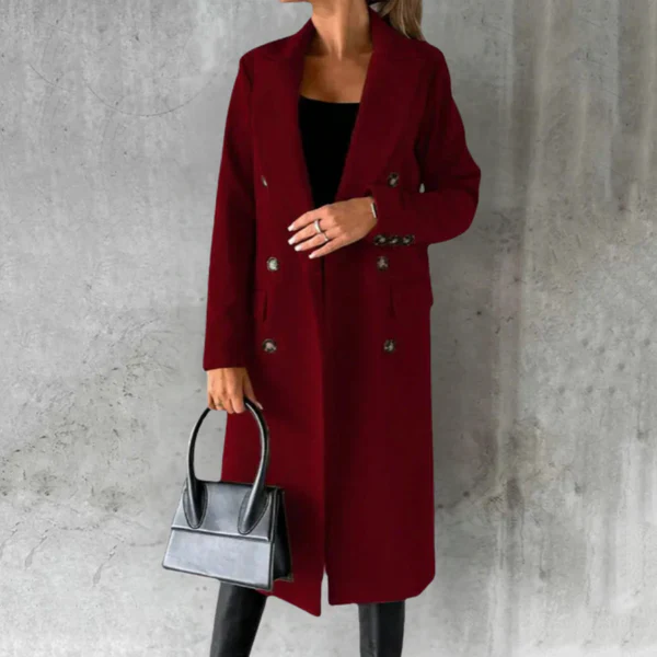 Women's trenchcoat – Tailored model – Wool – Double-breasted – Knee-length – Lapel collar - Image 5