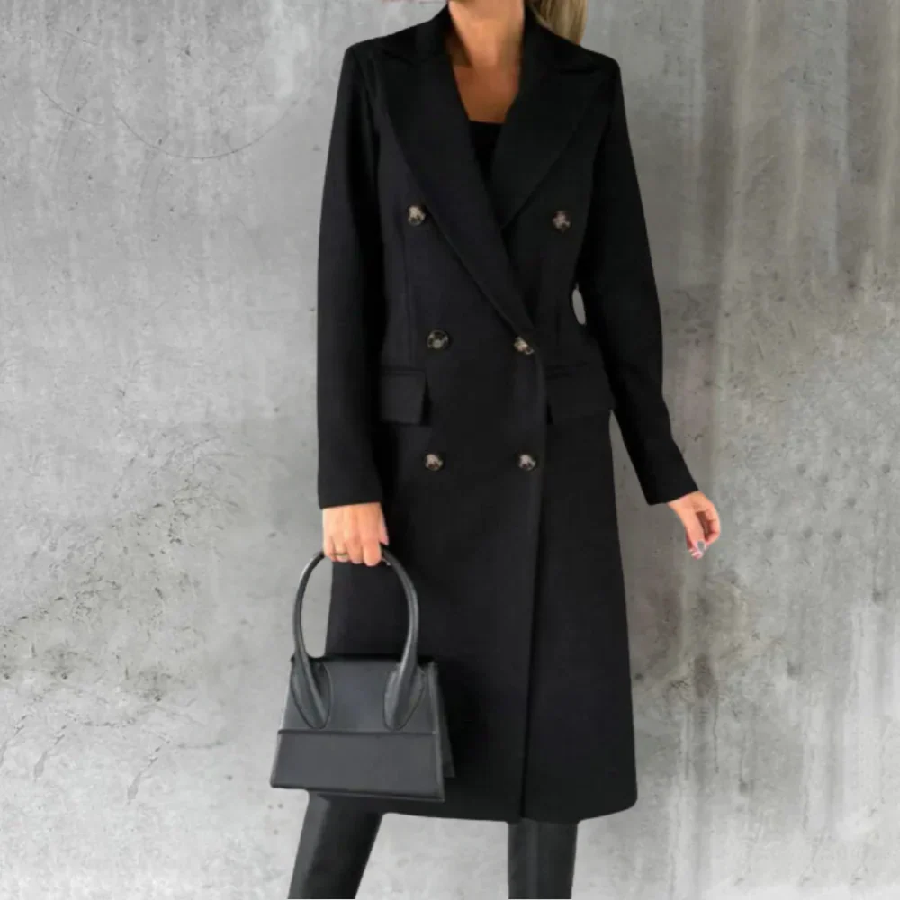 Women's trenchcoat – Tailored model – Wool – Double-breasted – Knee-length – Lapel collar - Image 6