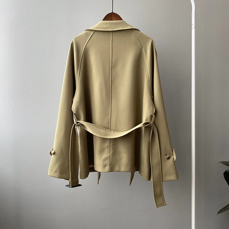 Women's trench coat – Relaxed fit – Double-breasted – Breathable lightweight material - Image 2
