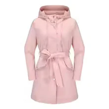 Women's Trenchcoat – Relaxed Fit – Water-Repellent – Removable Hood – Belted - Image 5