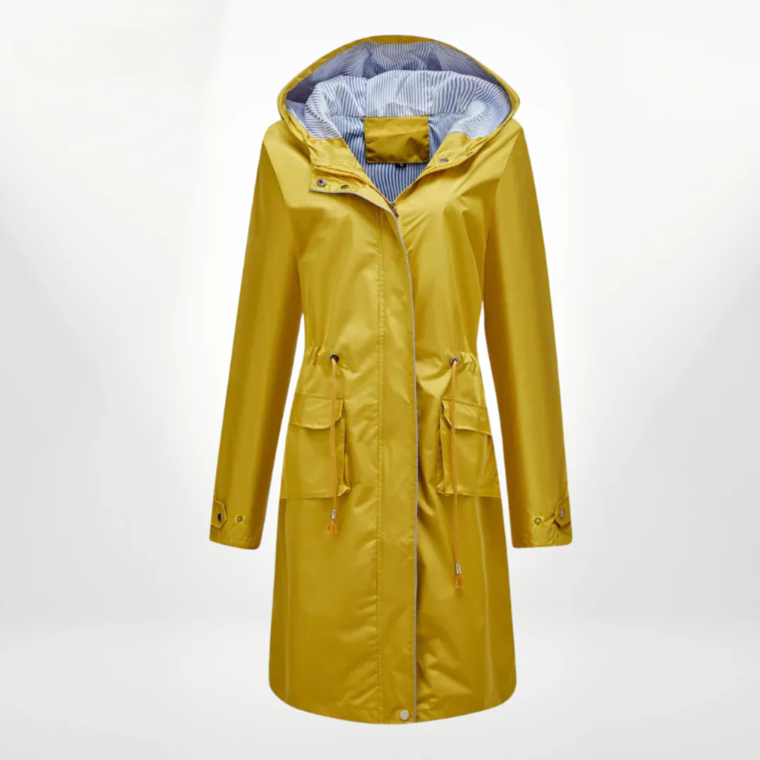 Women's trench coat – Slim fit – With hood – Knee-length – Adjustable waist – Zip fastening - Image 2